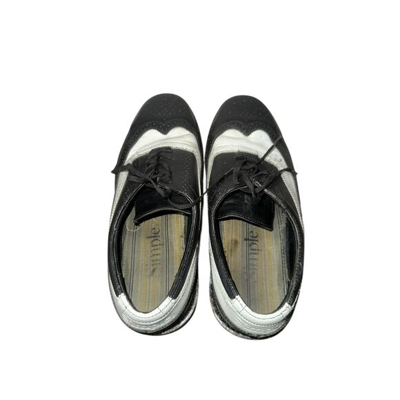 Simple Walking TimeBomb Leather Oxford Mens Size 11 Shoes Black White Casual - Picture 7 of 8